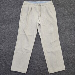 Vintage OshKosh B'Gosh Mens 34 Pleated Trousers Beige Relaxed Dad Pants Normcore